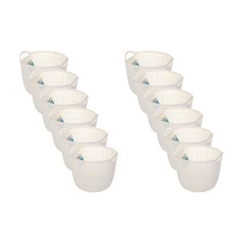 12PK Braz Home Organisation Fabric Storage Jute Basket 27.5x22cm 6L Assorted