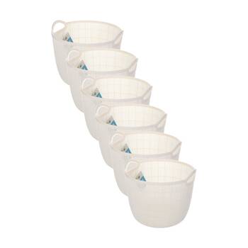 6PK Braz Home Organisation Fabric Storage Jute Basket 27.5x22cm 6L Assorted