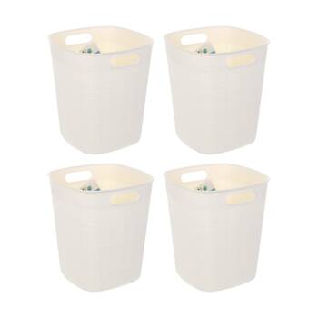 4PK Braz Home Organisation Fabric Storage Jute Basket 23.8x23.8x27.3cm Assrtd