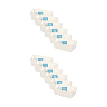 12PK Braz Home Organisation Fabric Storage Jute Tray Small 19x12.5x8.5cm Assrtd