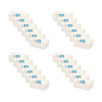 24PK Braz Home Organisation Fabric Storage Jute Tray Small 19x12.5x8.5cm Assrtd