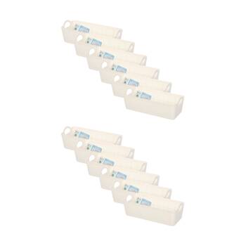 12PK Braz Home Organisation Fabric Storage Jute Tray Narrow 27x11.5x9.3cm Assrtd