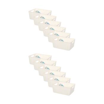 12PK Braz Home Organisation Fabric Storage Jute Basket 24x18.5x10cm 4L Assorted