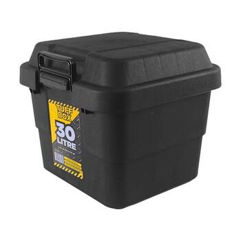 TUFF Box Storer X-Tuff Thai Plastic Storage Container 30L 41x39x37cm Black