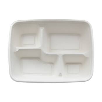 20x 20pc Partyware Durable 4 Compartment Plate 280x220mm Sugar Cane