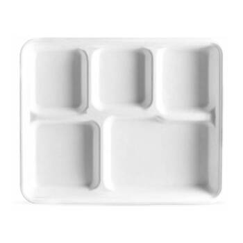 10x 20pc Partyware Durable 5 Compartment Plate 265x215mm Sugar Cane