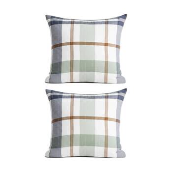 2PK Renee Taylor Yarn Dyed Cotton Olivia European Pillowcase Multi 65x65cm
