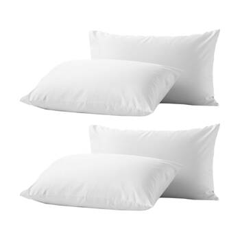 2x 2pc Renee Taylor 400TC Egyptian Cotton Standard Pillow Pair White 48x74cm