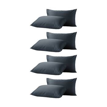 4x 2pc Renee Taylor 400TC Egyptian Cotton Standard Pillowcase Pair Steel Blue