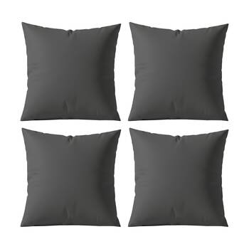 4PK Renee Taylor 400TC Egyptian Cotton European Pillowcase Charcoal 65x65cm