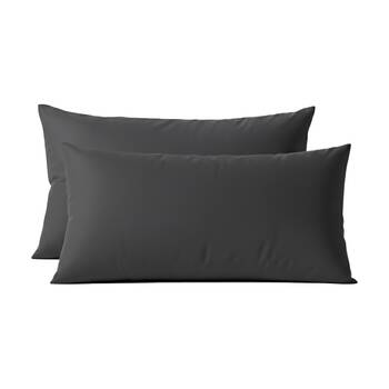 2pc Renee Taylor 400TC Egyptian Cotton King Pillowcase Pair Charcoal Magnet 50x90cm