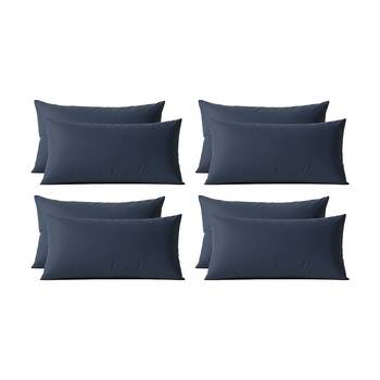 4x 2pc Renee Taylor 400TC Egyptian Cotton King Pillowcases Steel Blue 50x90cm