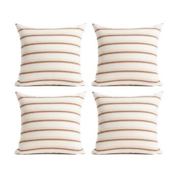 4PK Renee Taylor Textured Cotton Reversible European Pillowcase William Stripe