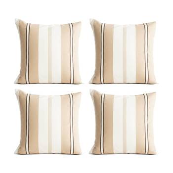 4PK Renee Taylor Textured Cotton Reversible European Pillowcase Stephine Stripe
