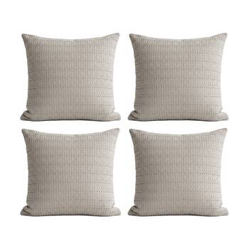 4PK Cloud Linen Celeste Seersucker Cotton Waffle European Pillowcase Charcoal