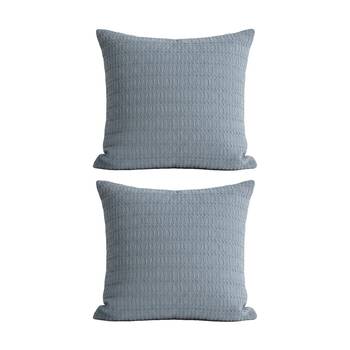 2PK Cloud Linen Celeste Seersucker Cotton Waffle European Pillowcase Ink 65x65cm