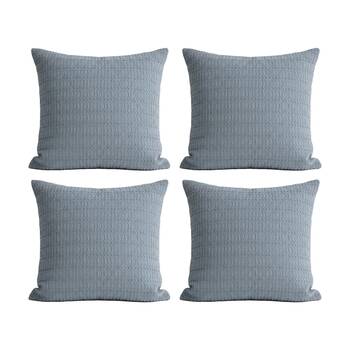 4PK Cloud Linen Celeste Seersucker Cotton Waffle European Pillowcase Ink 65x65cm