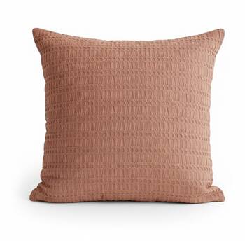 Cloud Linen Celeste Seersucker Cotton Waffle European Pillowcase Rust 65x65cm