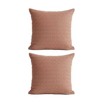 2PK Cloud Linen Celeste Cotton Waffle European Pillowcase Rust 65x65cm
