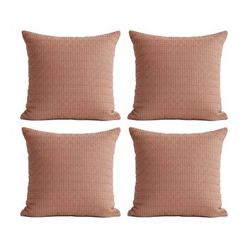4PK Cloud Linen Celeste Cotton Waffle European Pillowcase Rust 65x65cm