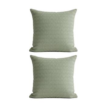 2PK Cloud Linen Celeste Cotton Waffle European Pillowcase Sage 65x65cm