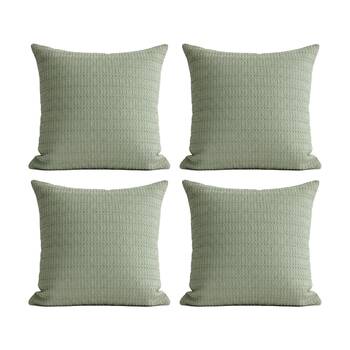 4PK Cloud Linen Celeste Cotton Waffle European Pillowcase Sage 65x65cm