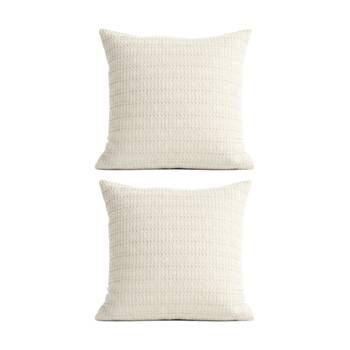 2PK Cloud Linen Celeste Cotton Waffle European Pillowcase Ivory 65x65cm