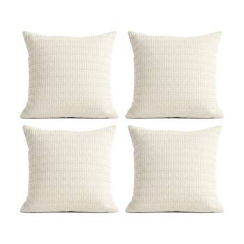 4PK Cloud Linen Celeste Cotton Waffle European Pillowcase Ivory 65x65cm