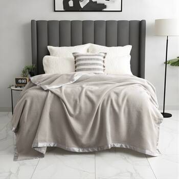 Renee Taylor Soft Australian Merino Wool Blanket 400gsm Sand