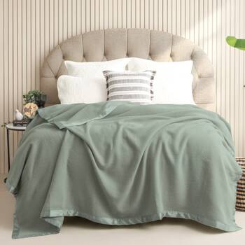 Renee Taylor Soft Australian Merino Wool Blanket 400gsm Sage