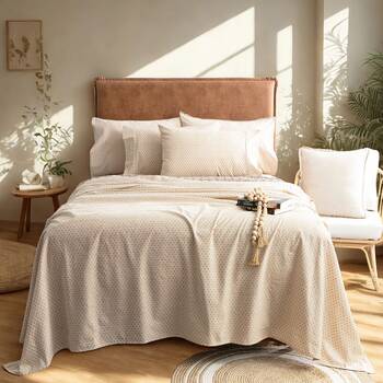 Park Avenue 175gsm Egyptian Cotton Flannelette Bed Sheet Set Diamond