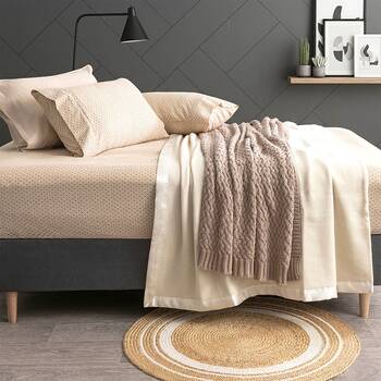 Park Avenue Egyptian Cotton Flannelette Sheet Pillowcase Set Diamond