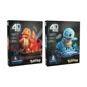 4D Build Pok?mon Model Building Puzzle Kits Charmander & Squirtle 12y+