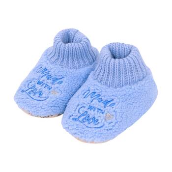 SnuggUps Baby Blue Love Plush Slipper Shoes Soft Sherpa Lining