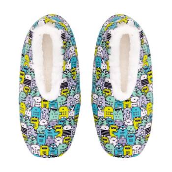 SnuggUps Kids Printed Monster Plush Slippers Soft Sherpa Lining