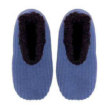 SnuggUps Mens Plus Slippers Soft Sherpa Lining Cord Denim EU43-45