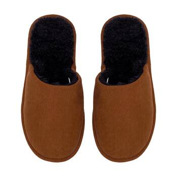 SnuggUps Men's Slide On Polyester/Sherpa Lined Slipper Shoes Brown