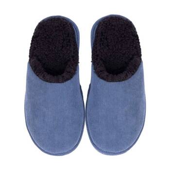 SnuggUps Men's Slide On Polyester/Sherpa Lined Slipper Shoes Denim