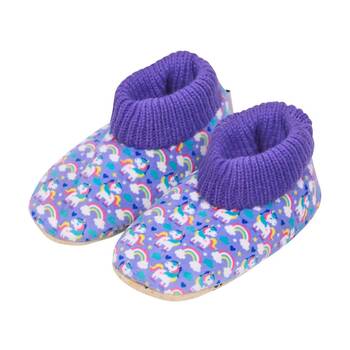 SnuggUps Toddler Printed Unicorn Plush Sherpa Lined Slippers