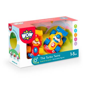 Wow Toys The Turbo Twins 2 Push-Go Race Cars Toy Toddler 1-5y
