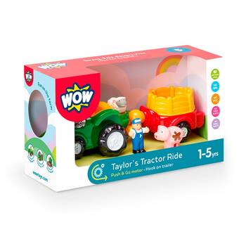 Wow Toys Taylor's Tractor Ride Push-Go Farm Toy Toddler 1-5y