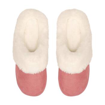 SnuggUps Women's Slide Non-Slip Closed Toe Slippers Pink Suede