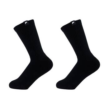 2PK Lifesopeche Black LSP Crew Label Activewear Socks W/ Black-Logo One Size