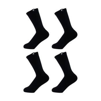 4PK Lifesopeche Black LSP Crew Label Activewear Socks W/ Black-Logo One Size