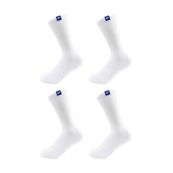 4PK Lifesopeche Ribbed White Crew LSP Label Socks Cobalt Blue One Size