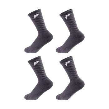 4PK Lifesopeche Grey LSP Crew Jacquard Everyday Socks W/ White Logo One Size