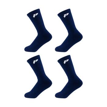 4PK Lifesopeche Navy LSP Crew Jacquard Everyday Socks W/ White Logo One Size