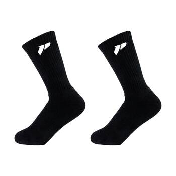 2PK Lifesopeche Black LSP Crew Jacquard Everyday Socks W/ White Logo One Size