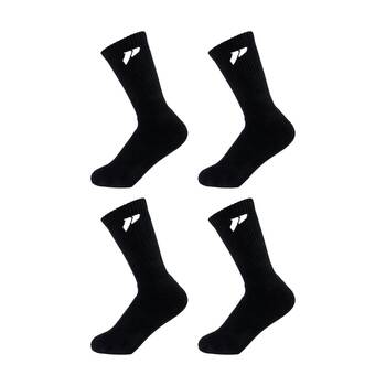 4PK Lifesopeche Black LSP Crew Jacquard Everyday Socks W/ White Logo One Size