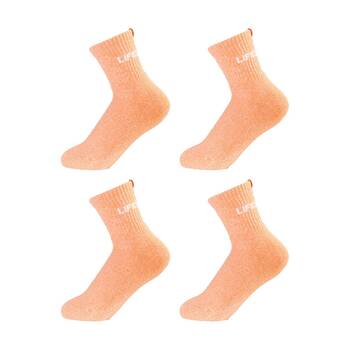 4PK Lifesopeche Ribbed Mid Crew LSP Label Everyday Socks Dark Orange One Size